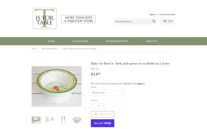 /collections/gifts/products/baby-cie-bowl-with-spoon — T is for Table