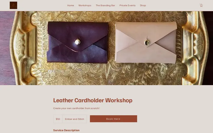 /service-page/leather-cardholder-workshop — Ember & Stitch