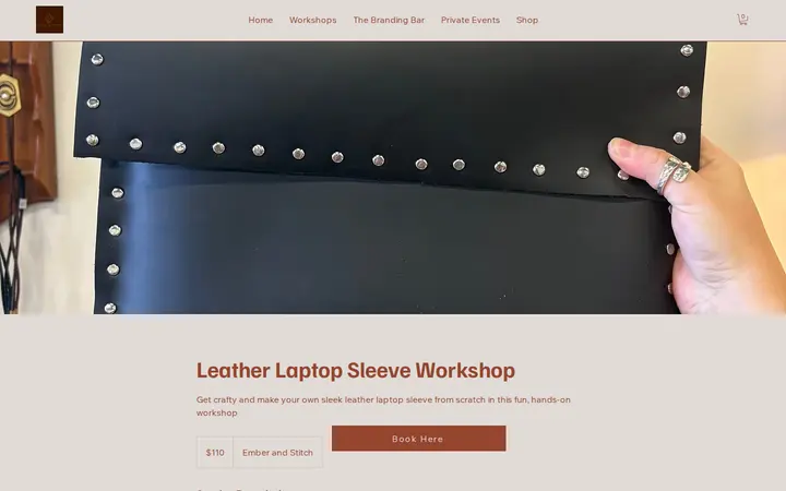 /service-page/leather-laptop-sleeve-workshop — Ember & Stitch