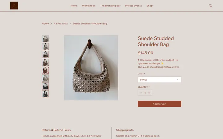 /product-page/suede-studded-shoulder-bag — Ember & Stitch