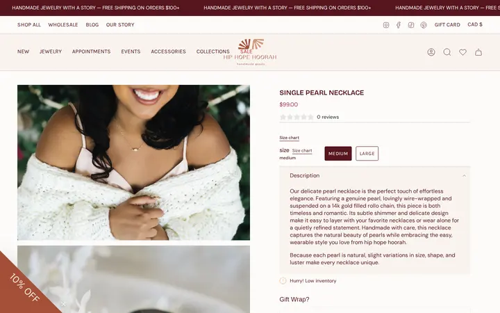/collections/bridal-collection/products/pearl-necklace — hip hope hoorah