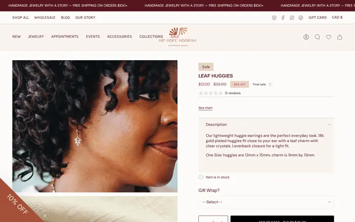 /collections/bridal-collection/products/leaf-huggies — hip hope hoorah