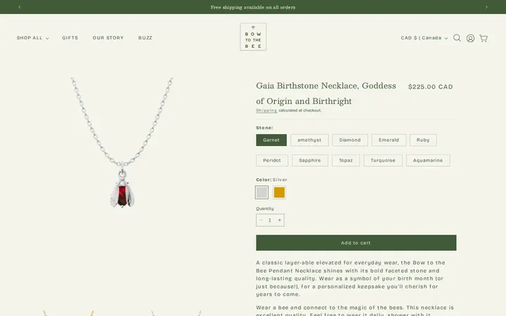 /products/birthstone-bee-necklace-bee-fabulous — Bow to the Bee Luxury Jewelry