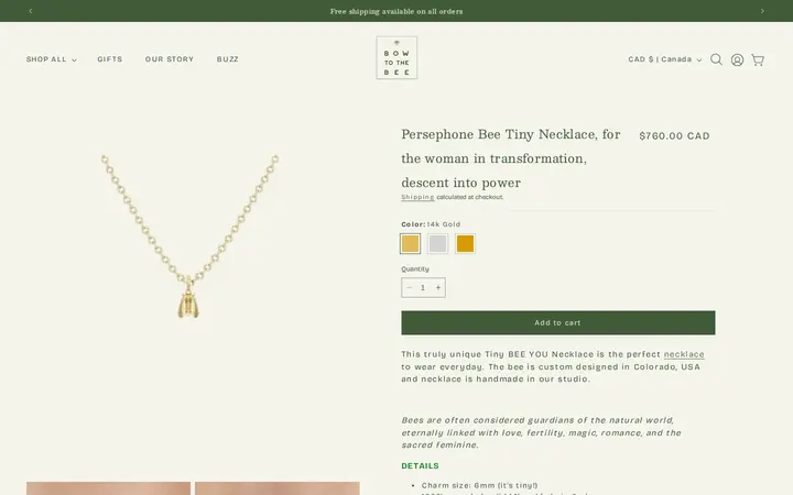 /products/gold-bee-necklace-1 — Bow to the Bee Luxury Jewelry