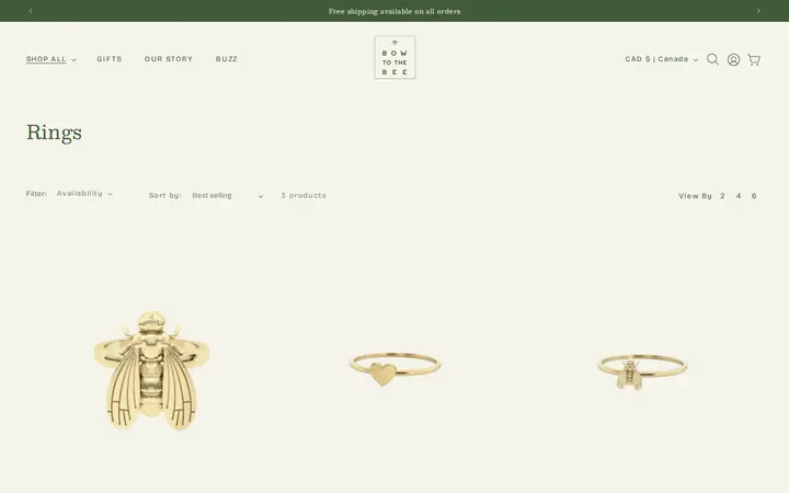 /collections/bee-rings — Bow to the Bee Luxury Jewelry