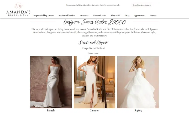 /affordableweddingdresses — Amanda's Bridal & Tux