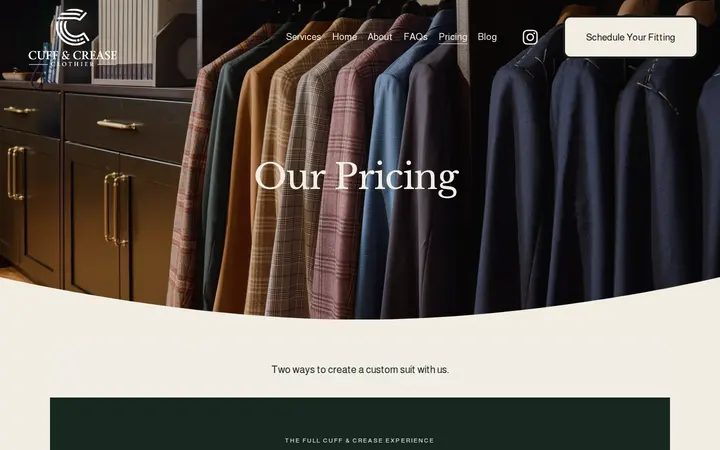 /pricing — Cuff & Crease