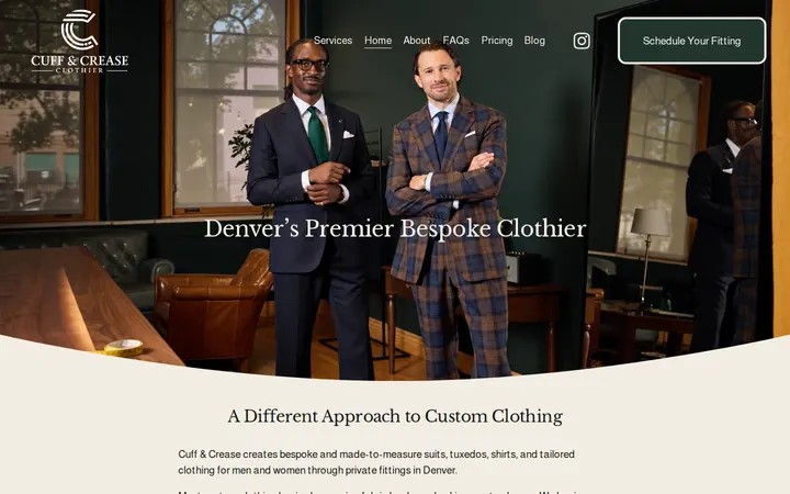 Website of Cuff & Crease
