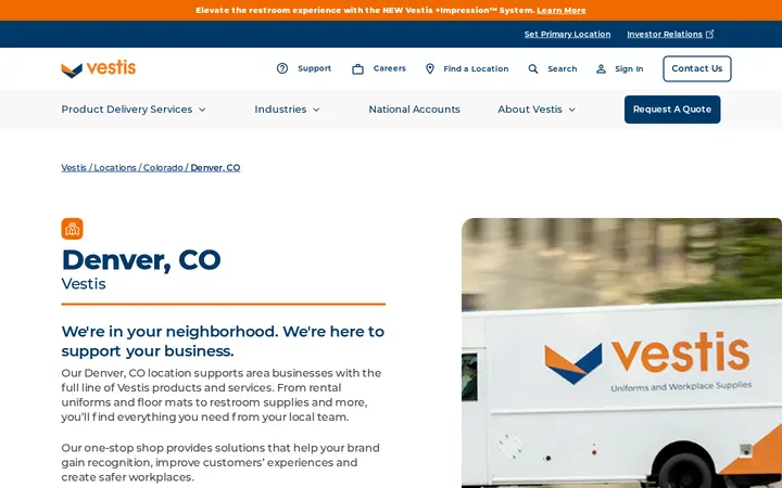 Website of Vestis