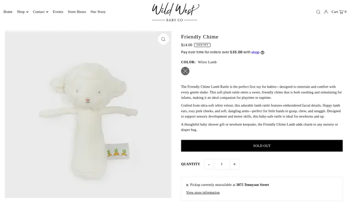 /collections/baby-accessories/products/friendly-chime — Wild West Baby Co