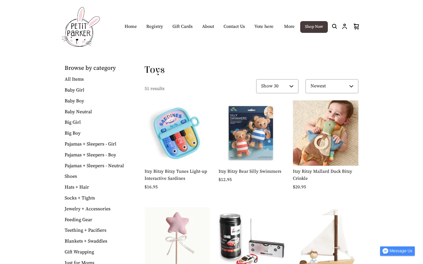 Captured website of Petit Parker + Co