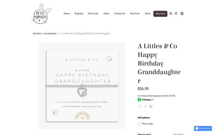 /product/a-littles-co-happy-birthday-granddaughter/YI57RBOLAKS2QKEHCIGGZXQN — Petit Parker + Co