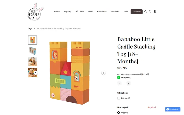 /product/bababoo-little-castle-stacking-toy-18-months-/SJAY75HRHYMGLFW6RVZNINV4 — Petit Parker + Co