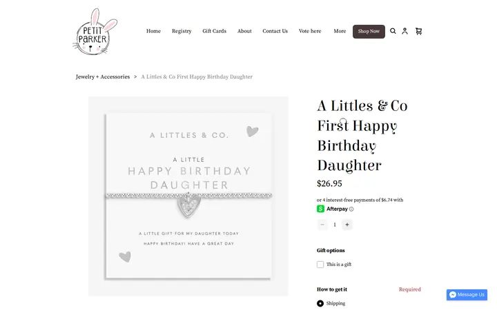 /product/a-littles-co-first-happy-birthday-daughter/YH3C2ANJYBVUEL5ZM7PY2AG5 — Petit Parker + Co