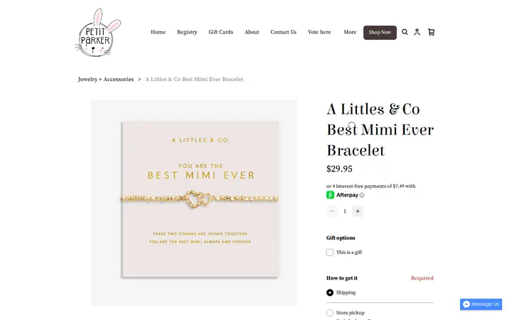 /product/a-littles-co-best-mimi-ever-bracelet/6JSVXNO7JEDEAQKCJ7Q6O53Z — Petit Parker + Co
