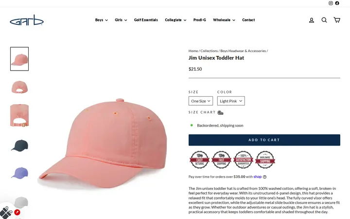 /collections/boys-headwear-and-accessories/products/jim-unisex-toddler-hat — Garb Inc