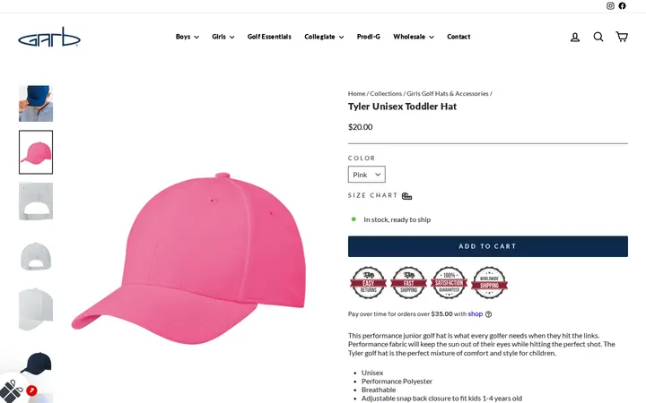 /collections/girls-headwear-and-accessories/products/tyler-unisex-toddler-hat — Garb Inc