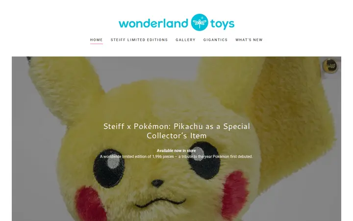 Website of Wonderland Toys