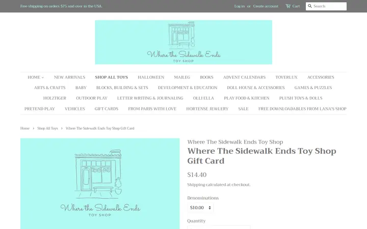 /collections/shop-all-toys/products/where-the-sidewalk-ends-toy-shop-gift-card — Where The Sidewalk Ends Toy Shop