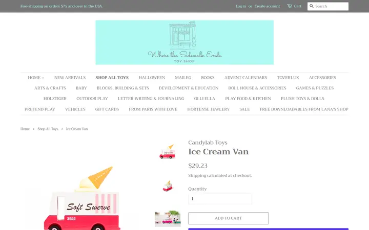 /collections/shop-all-toys/products/candylab-toys-wholesale-wood-toy-kids-ice-cream-van-on-faire-com-high-sell-through-candylab-toyss-profile-picture-candylab-toys-top-shop-4-9-27-250-minimum-ice-cream-van — Where The Sidewalk Ends Toy Shop