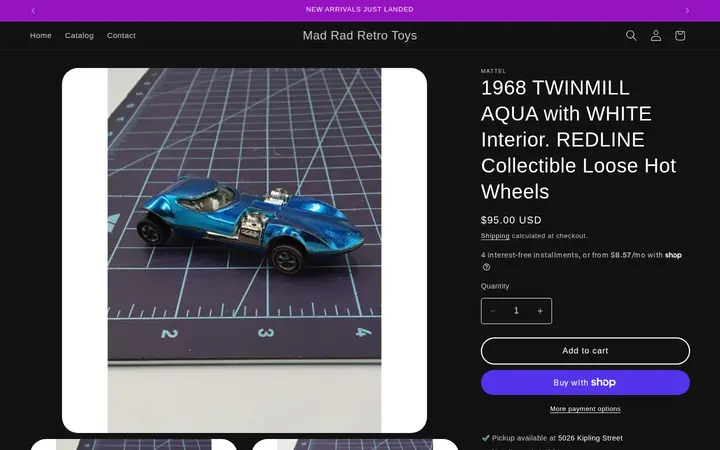 /products/1968-twinmill-aqua-with-white-interior-redline-collectible-loose-hot-wheels — Mad Rad Retro Toys