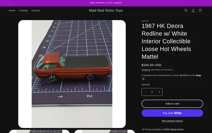 /products/1967-hk-deora-redline-w-white-interior-collectible-loose-hot-wheels-mattel — Mad Rad Retro Toys