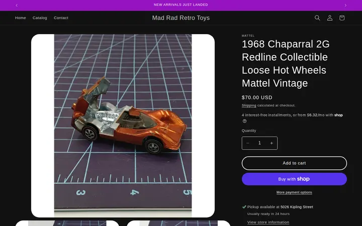 /products/1968-chaparral-2g-redline-collectible-loose-hot-wheels-mattel-vintage — Mad Rad Retro Toys