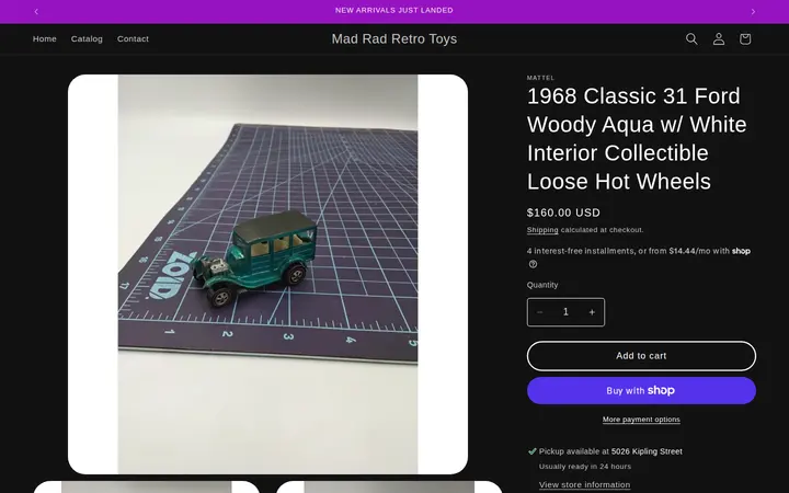 /products/1968-classic-31-ford-woody-aqua-w-white-interior-collectible-loose-hot-wheels — Mad Rad Retro Toys