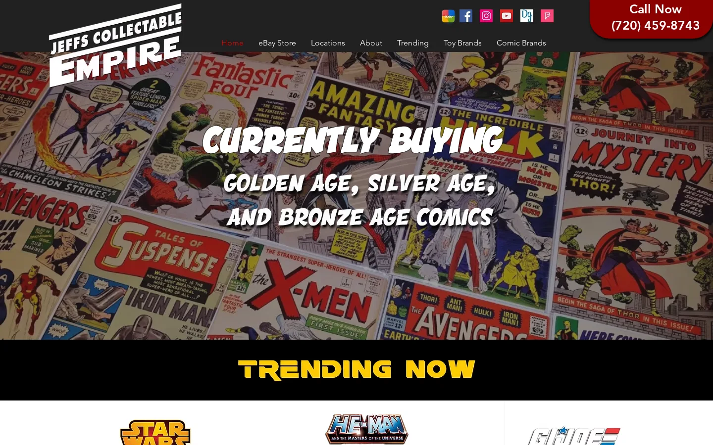Captured website of Jeff's Collectable Empire, LLC