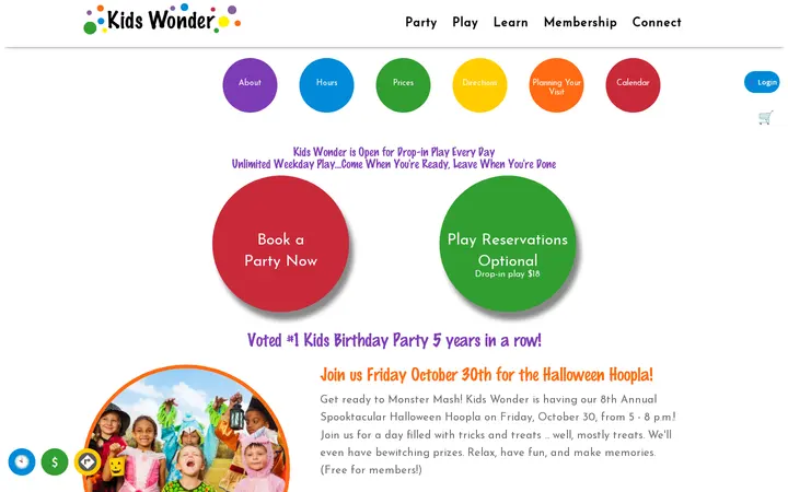 Website of Kids Wonder
