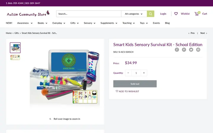 /collections/gifts/products/smart-kids-sensory-survival-kit-school-edition — Autism Community Store