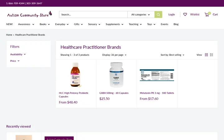 /collections/healthcare-practitioner-brands — Autism Community Store
