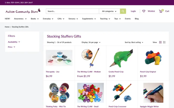 /collections/stocking-stuffers-gifts — Autism Community Store