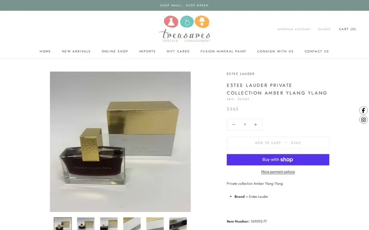 /collections/gifts-1/products/estee-lauder-private-collection-amber-ylang-ylang — Treasures Upscale Consignment