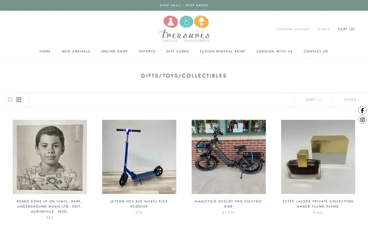 /collections/gifts-toys-collectibles — Treasures Upscale Consignment