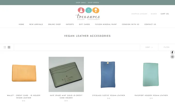 /collections/vegan-leather-accessories — Treasures Upscale Consignment