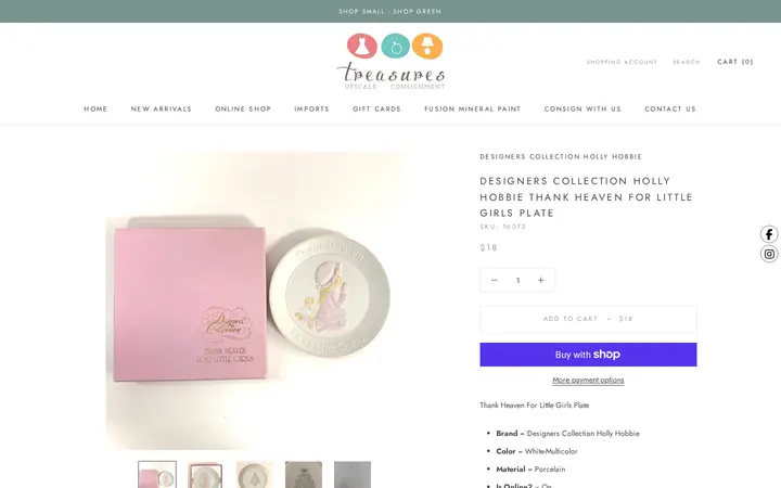 /collections/gifts-1/products/designers-collection-holly-hobbie-thank-heaven-for-little-girls-plate — Treasures Upscale Consignment