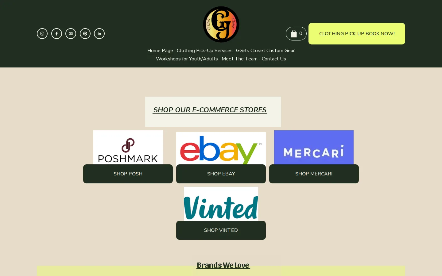 Captured website of GGirls Closet LLC