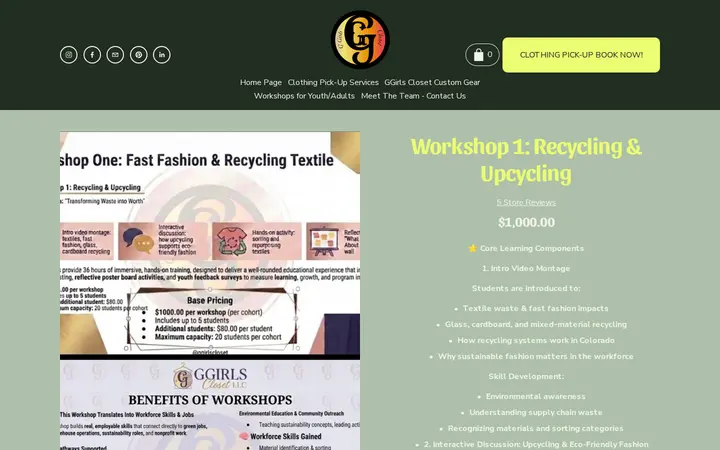 /shop/p/workshop-1-recycling-upcycling — GGirls Closet LLC