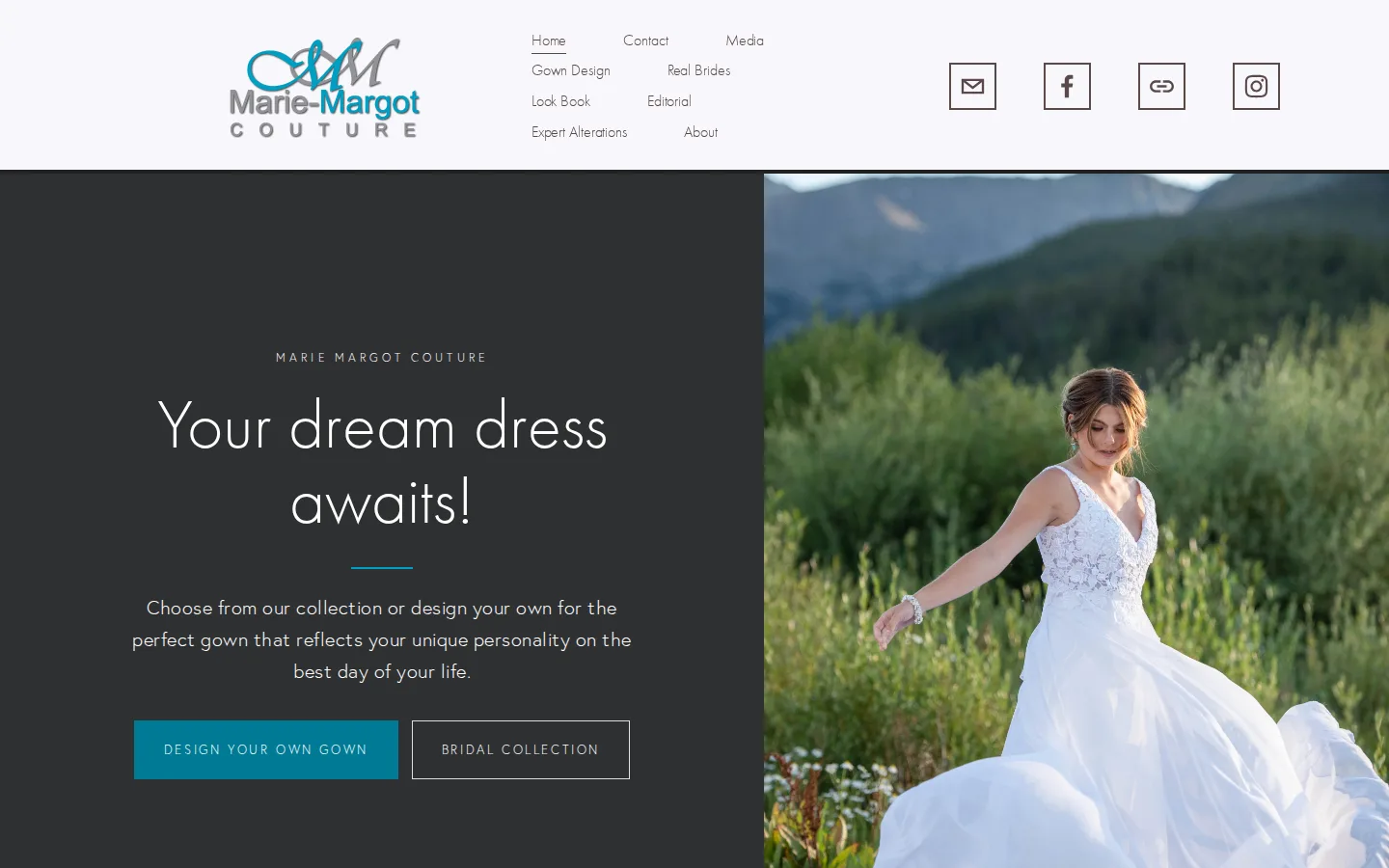 Captured website of Marie-Margot Couture