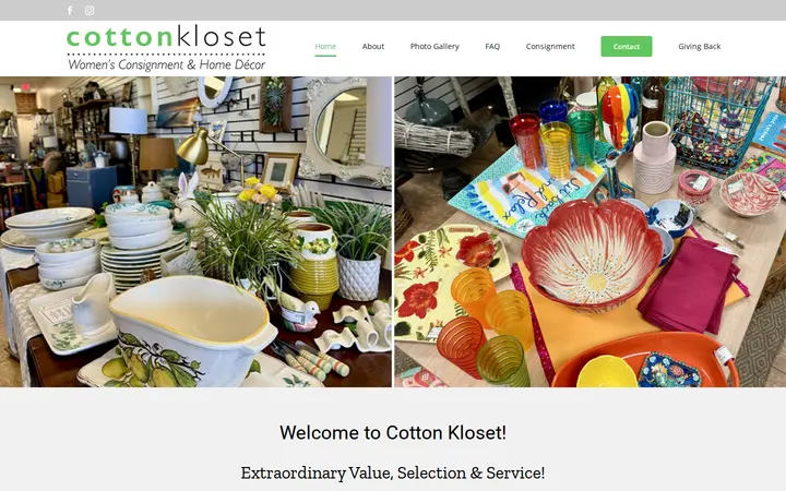 Website of Cotton Kloset