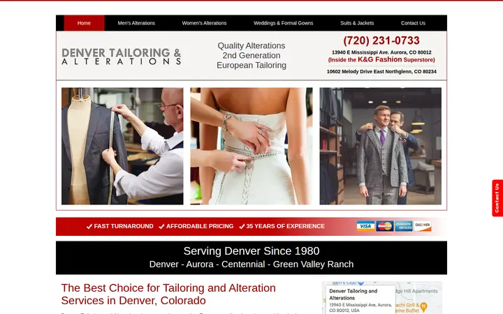 Website of Denver Tailoring and Alterations