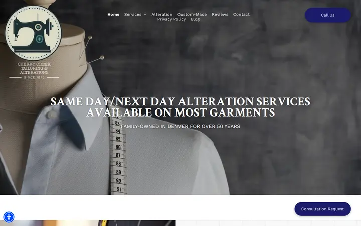 Website of Cherry Creek Tailoring & Alterations