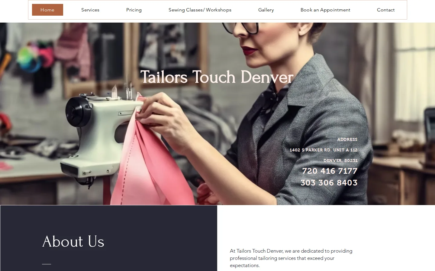 Captured website of Tailor's Touch