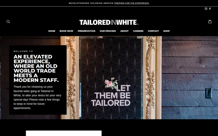 /pages/experience — Tailored In White - DEN🪡