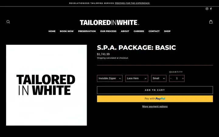/products/spa-package-basic — Tailored In White - DEN🪡