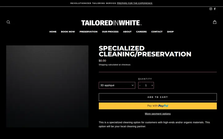 /products/specialized-cleaning-preservation — Tailored In White - DEN🪡