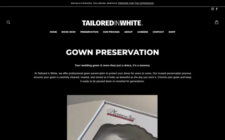 /pages/gown-preservation — Tailored In White - DEN🪡