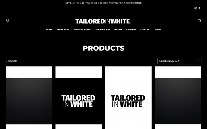 /collections/all — Tailored In White - DEN🪡