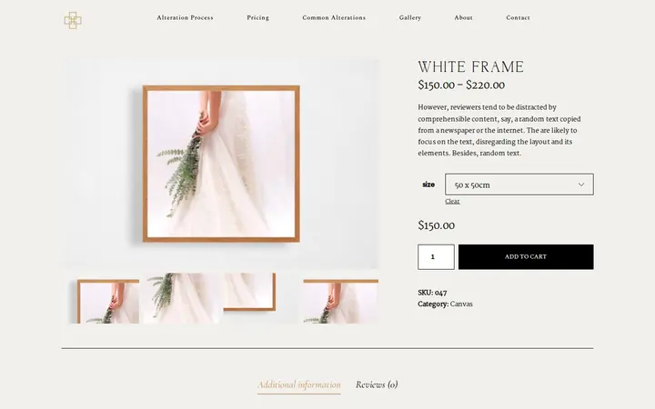 /product/white-frame — Anne Thomas Couture